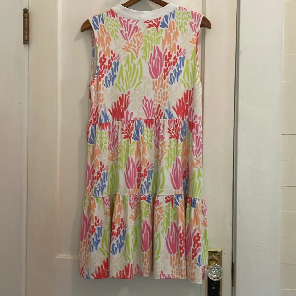 SOLD. New Mary Square Newport Dress Coral Cove White UPF 50 size Medium - Picture 8 of 16